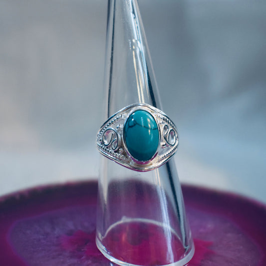 Ganesha Handicrafts Blue Turquoise Ring (925) Sterling Silver, Sterling Silver, Ring, Blue Ring, Turquoise RIng, Turquoise Sterling Silver Ring