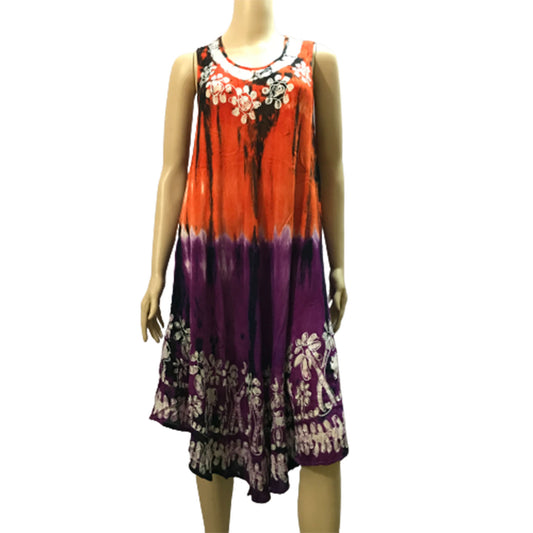 Ganesha Handicrafts Multicoloured Cut Sleeve Embroidered Dress, Dress, Embroidered Dress, Sleeve Dress, Cut Sleeve, Multicoloured Sleeve, Multicoloured Dress