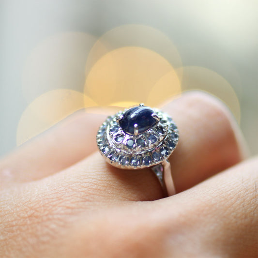 Ganesha Handicrafts, Blue Sapphire Gemstone Ring | 925 Sterling Silver, Blue Sapphire Gemstone Ring, 925 Sterling Silver, Women's Fashion Ring, Blue Ring, Sterling Silver.  