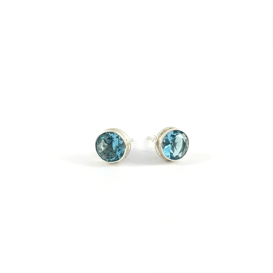 Ganesha Handicrafts, Blue Topaz Unisex Stud Earrings | 925 Sterling Silver, Womens 925 Sterling Silver, Fashion for Women's Stud Earrings, Unisex Stud Earrings, Trending For Women's Stud Earrings.