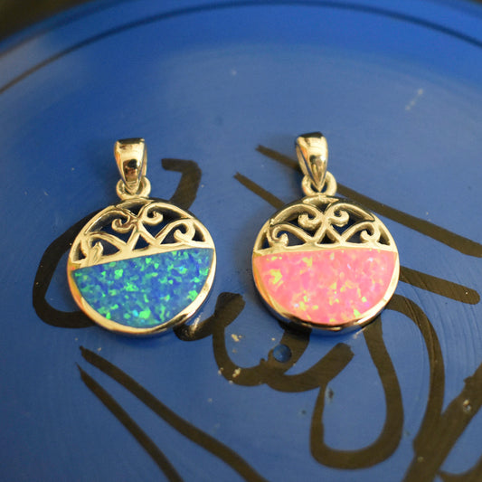 Ganesha Handicrafts, Celtic Opal Pendant, Celtic  Pendant, Opal Pendant, Womens trending Pendant, Traditional Pendant, Stylized Women Pendant, Blue Colour Celtic Opal Pendant, Rose colour Celtic Opal Pendant. 