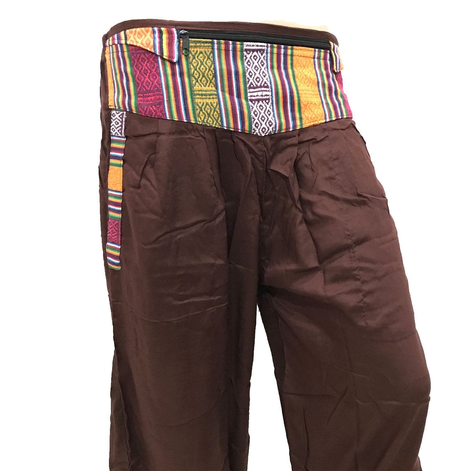 Ganesha Handicrafts, Cuffed Solid Colour Trousers, Colour Trousers, Trending Cuffed Colour Trousers, Brown Colour Trousers.