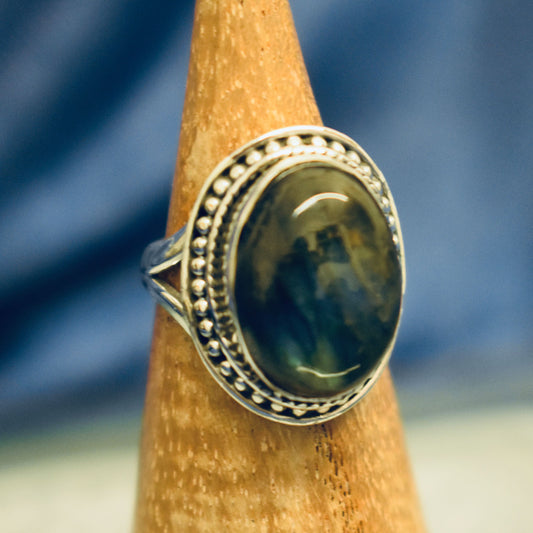 Ganesha Handicrafts, Dotted Labradorite Ring, Labradorite Ring, Womens Trending Ring, New Ring, Modern Ring, New Model Ring, Women's Style Ring.  