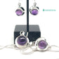 Amethyst Round Cabochons - 925 Sterling Silver Jewellery Gift Set With Free Chain, Amethyst Round Cabochons - 925 Sterling Silver Jewellery , Amethyst Round Cabochons - 925 Sterling Silver Jewellery Gift, 925 Sterling Silver Jewellery, Jewellery Gift Set With Free Chain, Jewellery Gift Set With Free Chain, Silver Jewellery Gift Set With Free Chain