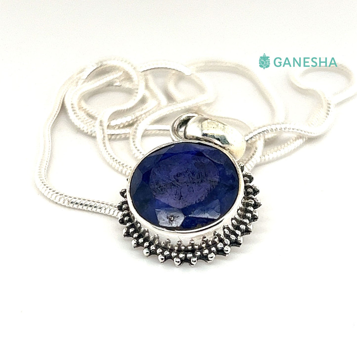 Ganesha Handicrafts, Blue Sapphire-925 Sterling Silver Jewellery Gift set with Chain, Blue Sapphire-925 Sterling Silver Jewellery Gift set with Chain, 925 Sterling Silver Jewellery Gift set with Chain, Blue Sapphire Sterling Silver Jewellery Gift set with Chain, Women's Fashion Sterling Silver Jewellery .