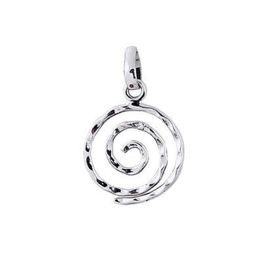 Ganesha Handicrafts, Hammered Silver Spiral Pendant 925 Sterling Silver, 925-1.75g Spiral Pendant, Hammered Silver Spiral Pendant, Women's New Model Pendant, women's Trending Pendant, Women's Stylish Pendant. 