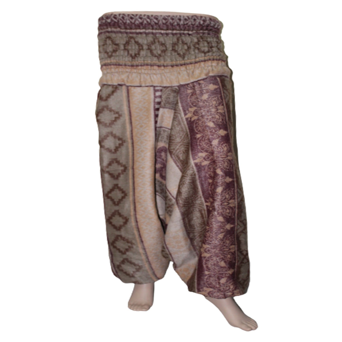 Ganesha Handicrafts, Harem Printed Woolen Trousers, Harem Trousers , Woolen Harem Pant, Women Harem Trousers,  Fashion For Womens Harem Trousers, Trending Womens Trousers, Beige colour Women Harem Trousers. 