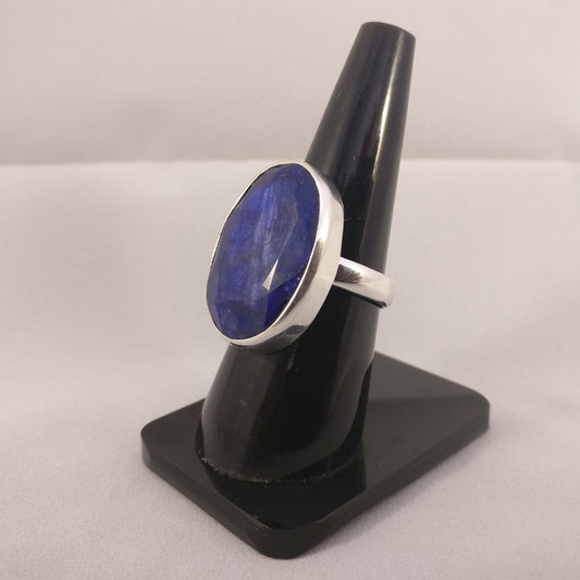 Ganesha Handicrafts, Indian Rough Sapphire Ring in Plain Setting | Size T, Indian Rough Sapphire Ring in Plain Setting, Sapphire Ring, Indian Rough Sapphire Ring, Womens Trending Ring, Women's Modern Ring.