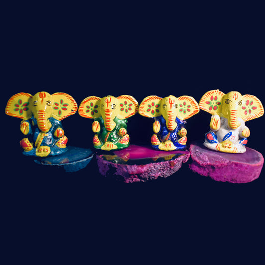 Ganesh Handicrafts Mini Elephant ganesh ornament , Multicolour ornaments , Four types ganesha ornaments , Ornament, Elephant Ornament, Ganesh Ornament