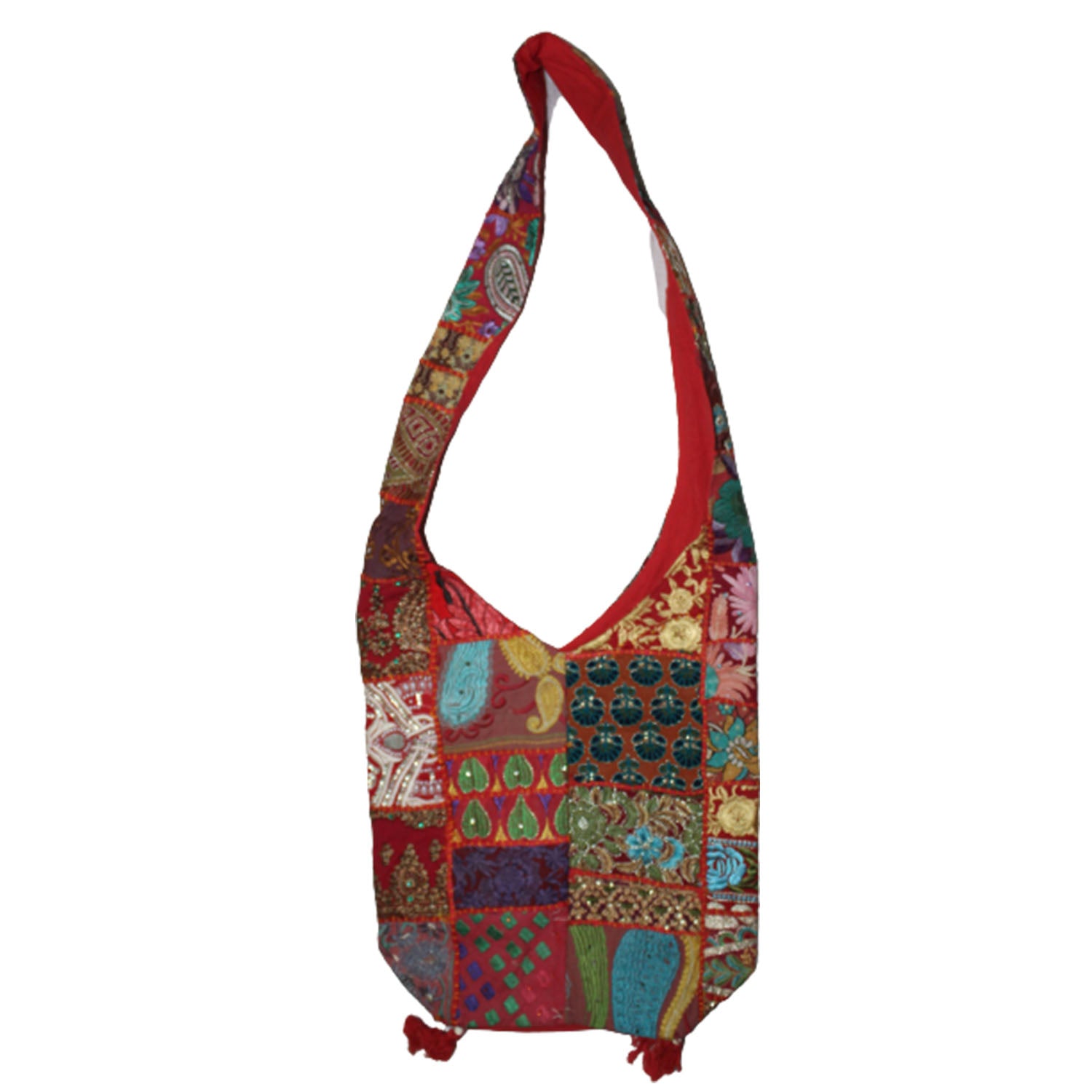 Ganesha Handicrafts Patchwork Embroidered Cotton Sling Bag, Cotton Bag, Multi color bag, Hand Bag,
