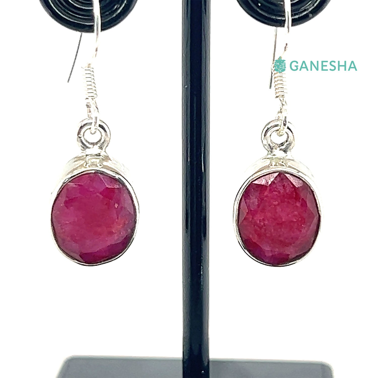 Ganesha Handicrafts Ruby - 925 Sterling Silver Jewellery Gift Set With Free Chain, Ruby Gift Set, Jewellery Gift Set with free chain, Sterling silver gift set with chain, Gift set with free chain, Pink Jewellery gift set
