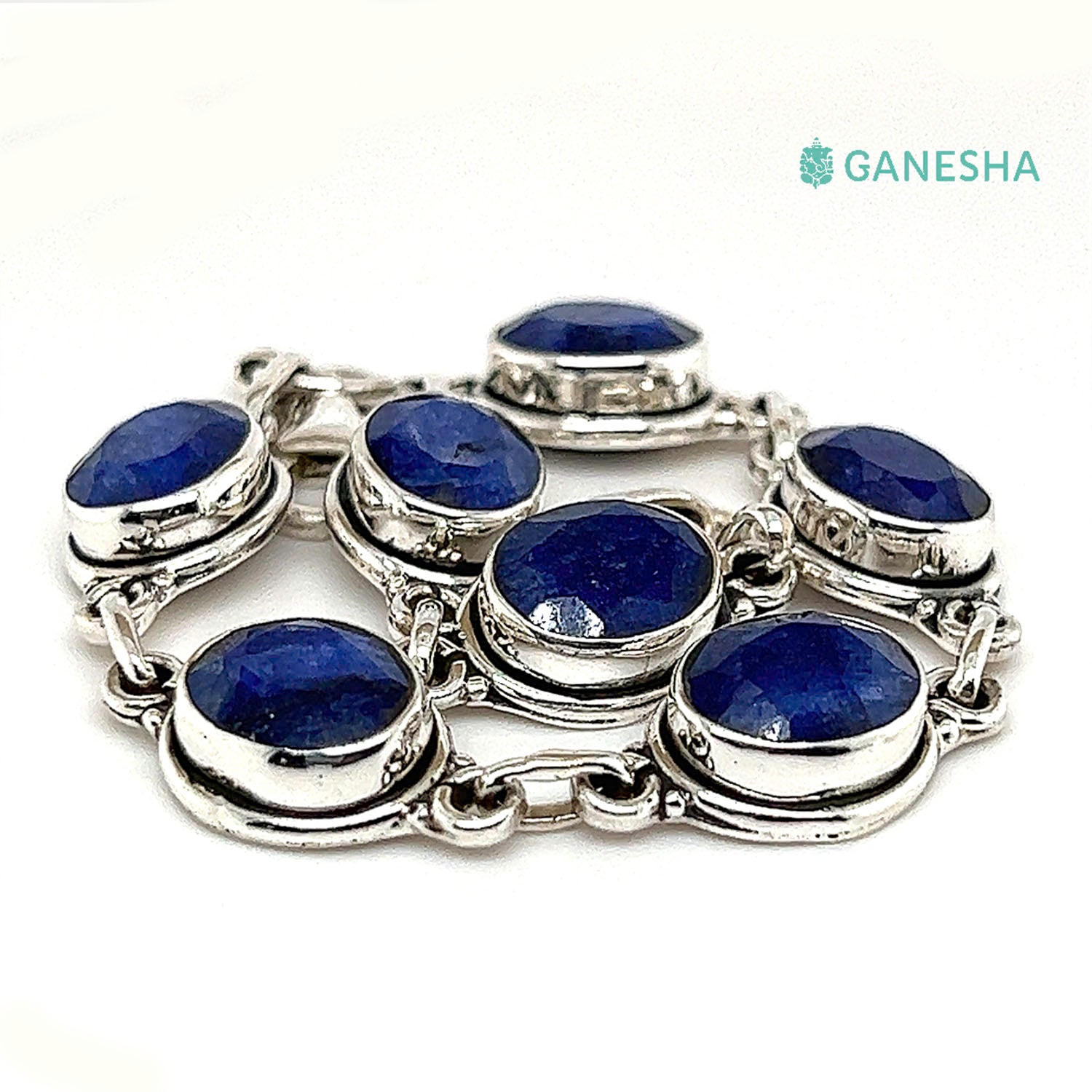 Ganesha Handicrafts, Sterling Silver Bracelet (925) Ruby, Ruby Emerald & Sapphire, Tennis Bracelet, 925 Sterling Silver Bracelet, Trending Bracelet, Women's Fashion Bracelet. 