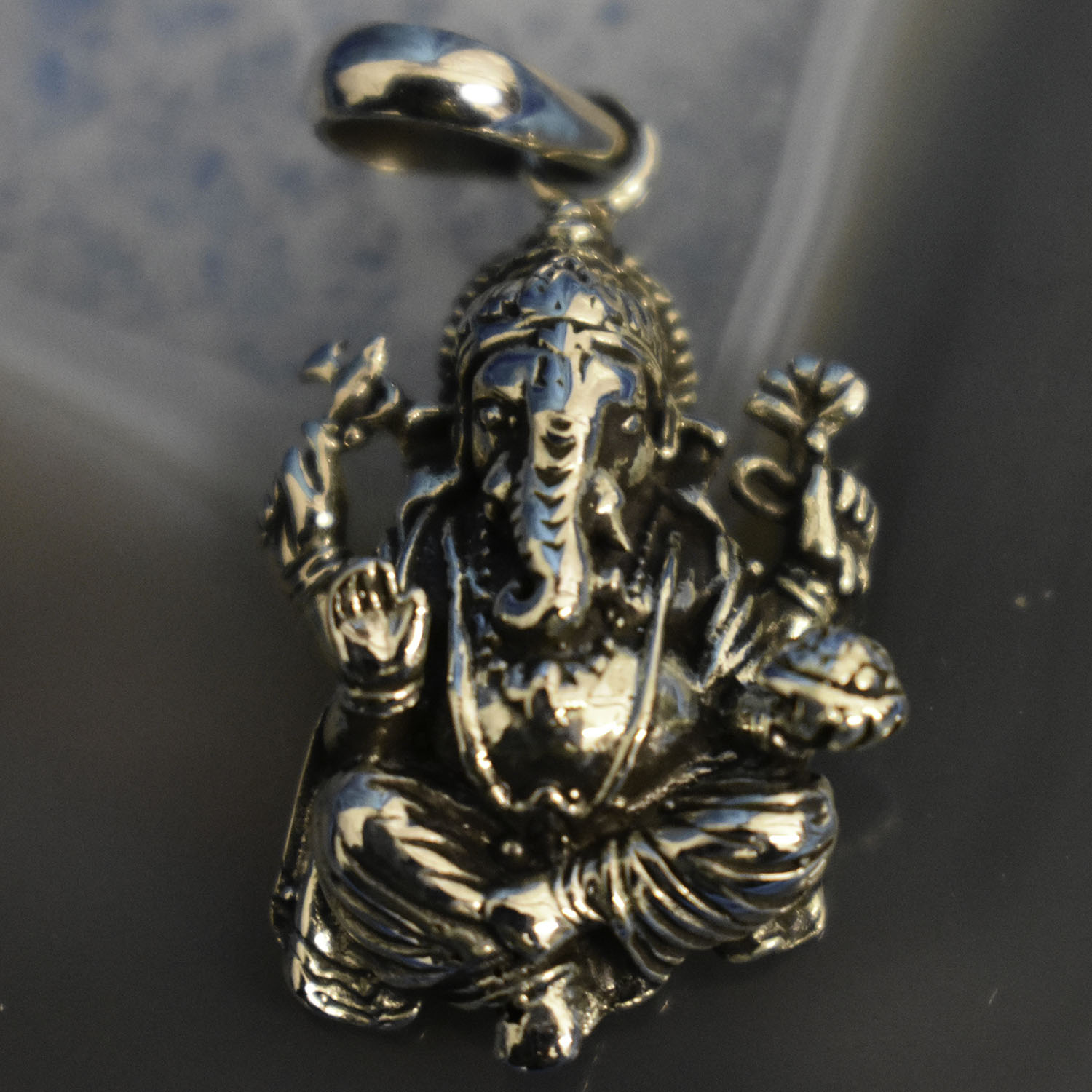 Ganesha Handicrafts, Sterling Silver Ganesh Pendant (925), Sterling Silver Ganesh Pendant, Ganesh Pendant, Sterling Silver Pendant, 925-Sterling Silver Ganesh Pendant, Bisexual Pendant, Trending Pendant. 