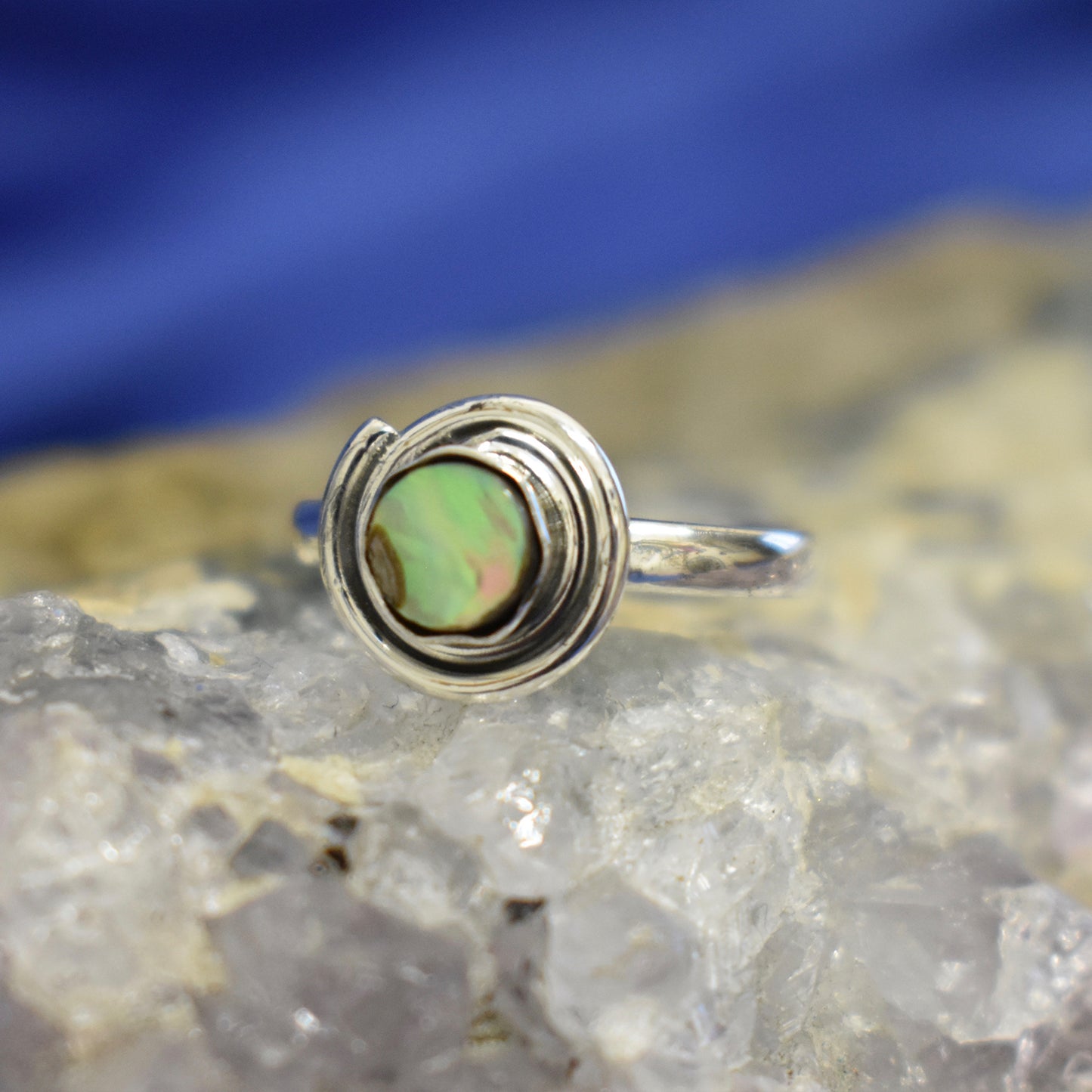 Ganesha Handicrafts, Swirl Pattern Ring, Swirl Ring, Women's Ring, Womens Trending Swirl Ring, Women's Modern Ring, Women's Traditional ring, Green Swirl Ring.