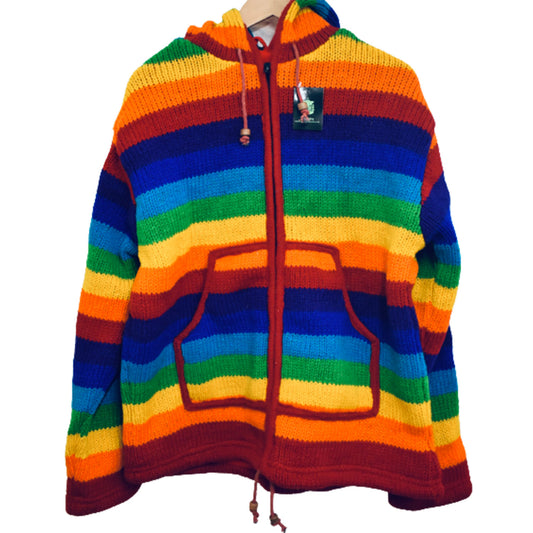 Ganesha handicrafts Thick Wollen Rainbow jacket, Jacket, Rainbow jacket, Wollen Jacket, Thick jacket, Thick Wollen Jacket, Multicolour jacket, trending Jacket
