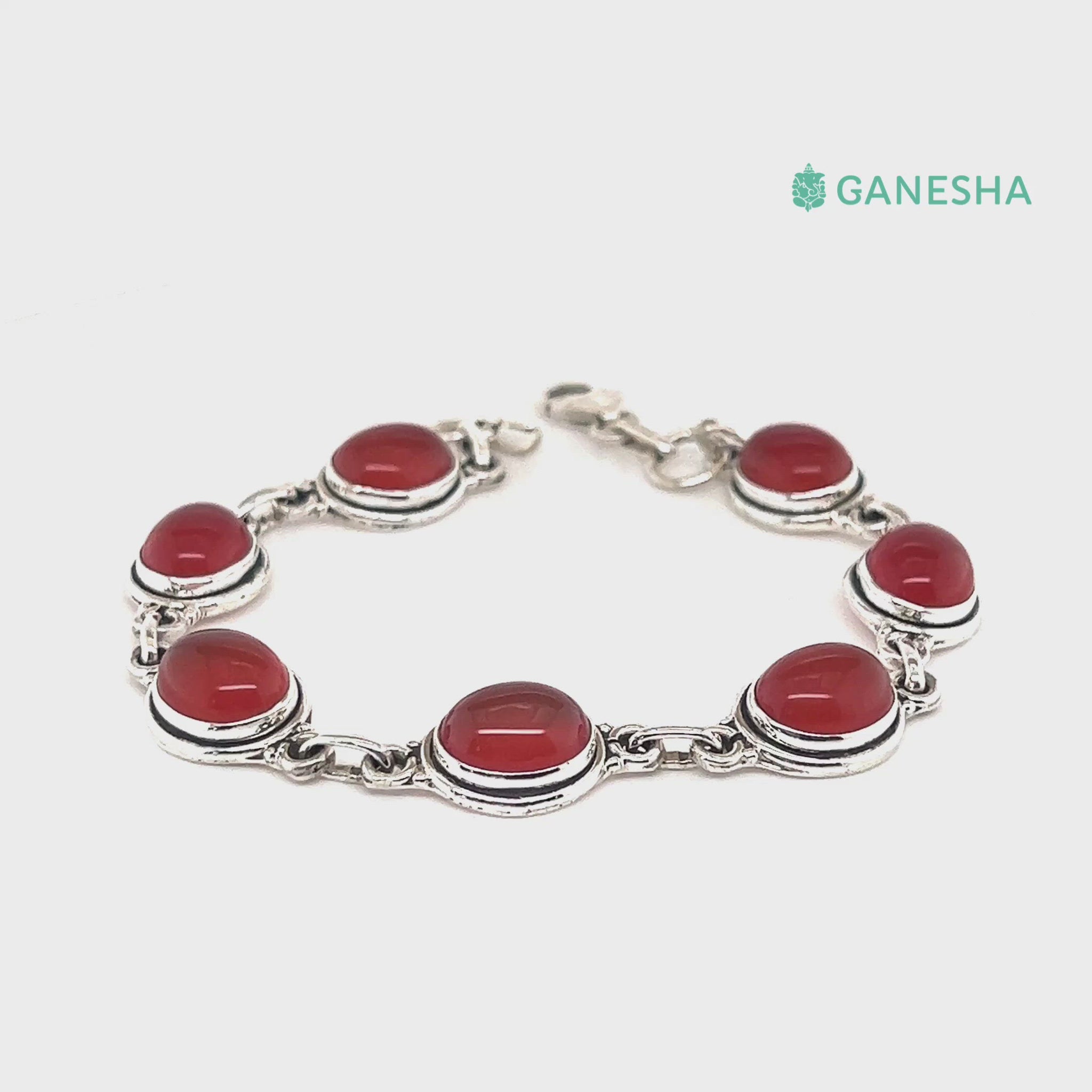 ganesha Handicrafts Carnelian Bracelet (925) Sterling Silver, Bracelet, Silver Bracelet, Carnelian Bracelet, Sterling Silver, Bracelet (925)