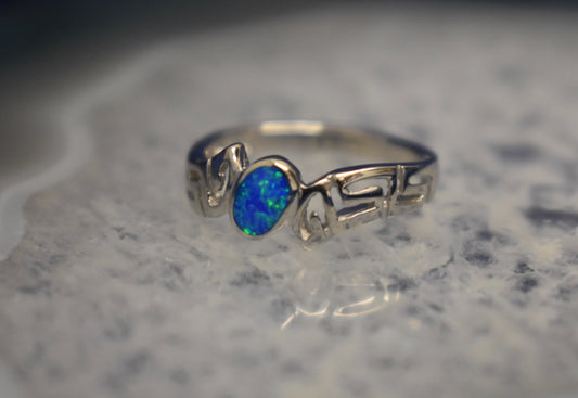 Small Detailed Cultured Opal Band