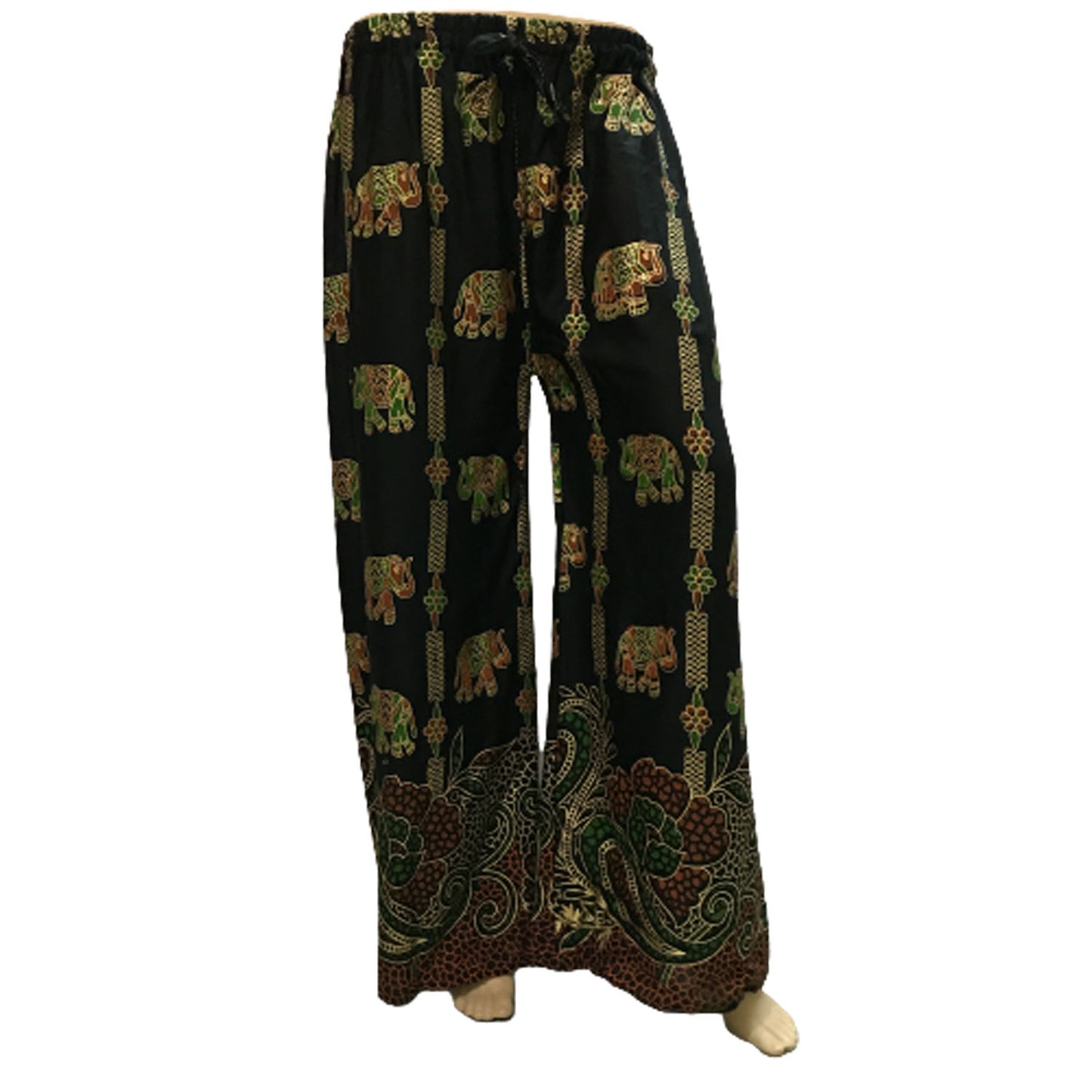 Ganesha Handicrafts Indian Style Elephant Print Loose Trousers, Trousers, Loose Trousers, Print Trousers, Elephant Print Lose Trousers, Indian Style Trousers, Black Trousers 