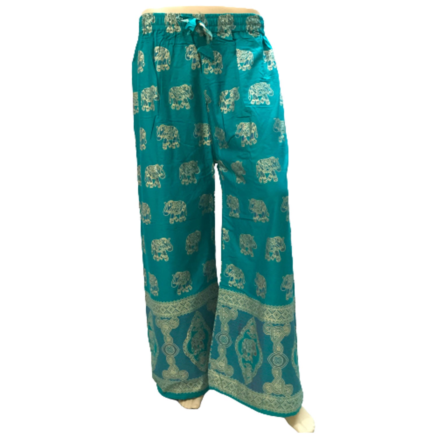 Ganesha Handicrafts Indian Style Elephant Print Solid Colour Loose Trousers, Trousers, loose Trousers, Colour Trousers, Print Trousers, Elephant Print Trousers, Indian Style Trousers, Indian Style Print Trousers