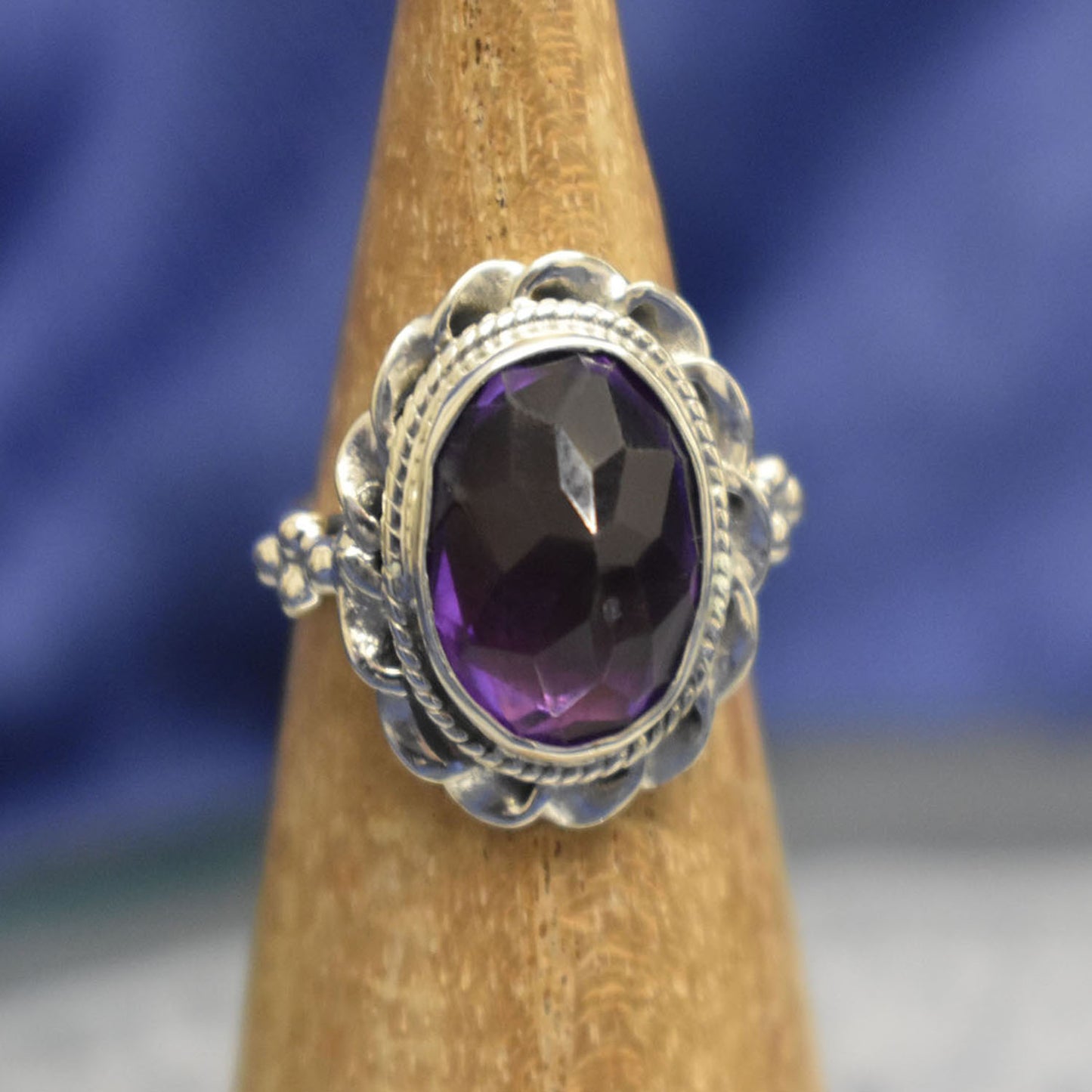 Ganesha Handicrafts-Amethyst Pointed Ring, Amethyst Ring, Womens Ring, Fashion for-Amethyst Pointed Ring, Trending Ring.