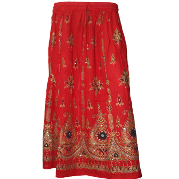 Ganesha Handicrafts Beautiful Indian Sequin Long Skirt, Red Skirt, Beautiful long skirt, Indian Skirt, Skirt, Womens Skirt, Indian Skirt, Rich Look Skirt