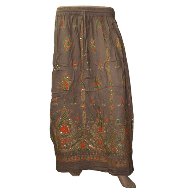 Ganesha Handicrafts Beautiful Indian Sequin Long Skirt, Brown Skirt, Beautiful long skirt, Indian Skirt, Skirt, Womens Skirt, Indian Skirt, Rich Look Skirt