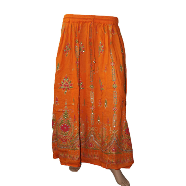 Ganesha Handicrafts Beautiful Indian Sequin Long Skirt, Orange Skirt, Beautiful long skirt, Indian Skirt, Skirt, Womens Skirt, Indian Skirt, Rich Look Skirt