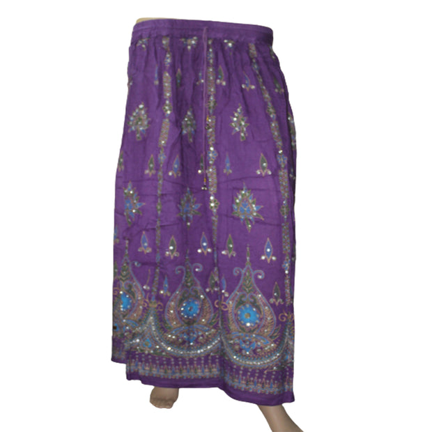 Ganesha Handicrafts Beautiful Indian Sequin Long Skirt, Voilet Skirt, Beautiful long skirt, Indian Skirt, Skirt, Womens Skirt, Indian Skirt, Rich Look Skirt
