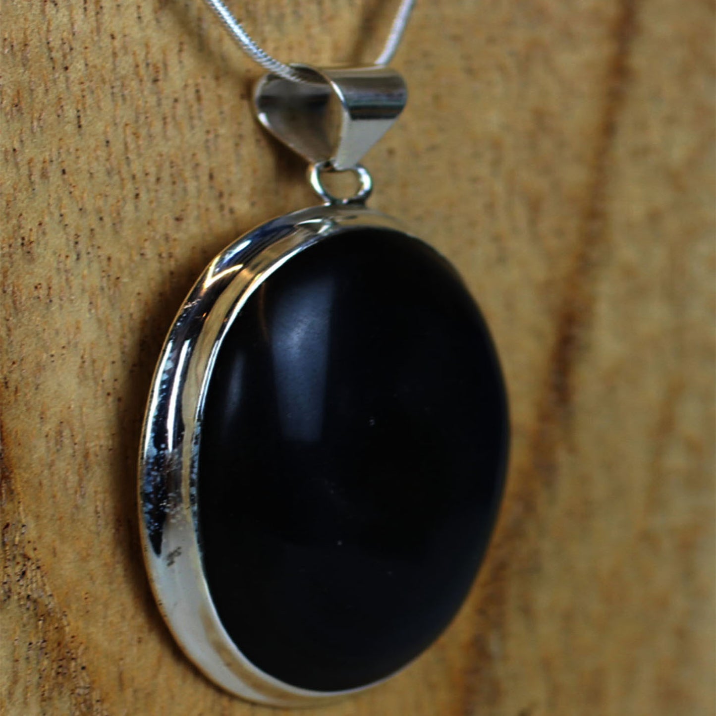 Ganesha Handicrafts, Black Obsidian Oval Pendant , 925 Sterling Silver, Obsidian Oval Pendant , Sterling Silver, Oval Pendant Sterling Silver, Womens Fashion Sterling Silver, Trending 925 Silver.