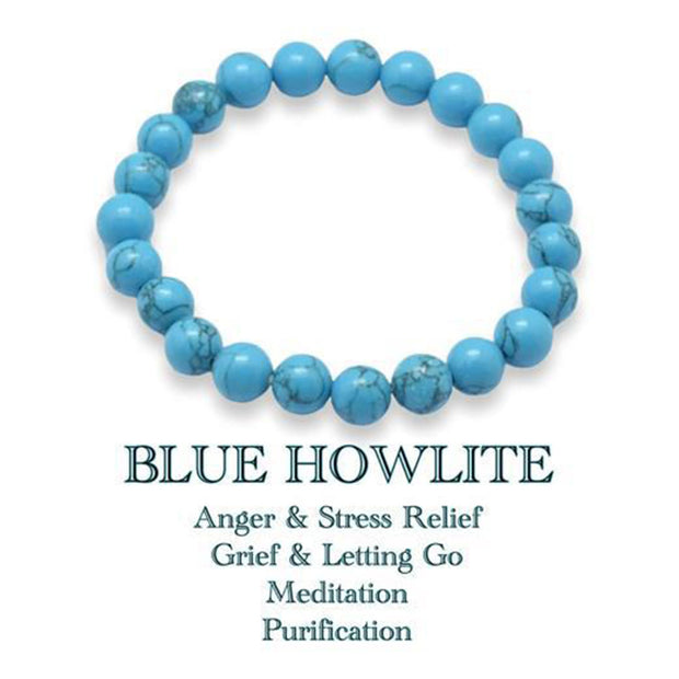 Ganesha Handicrafts, Blue Howlite Bracelet, Blue Bracelet, Howlite Bracelet, Women's Trending Bracelet.