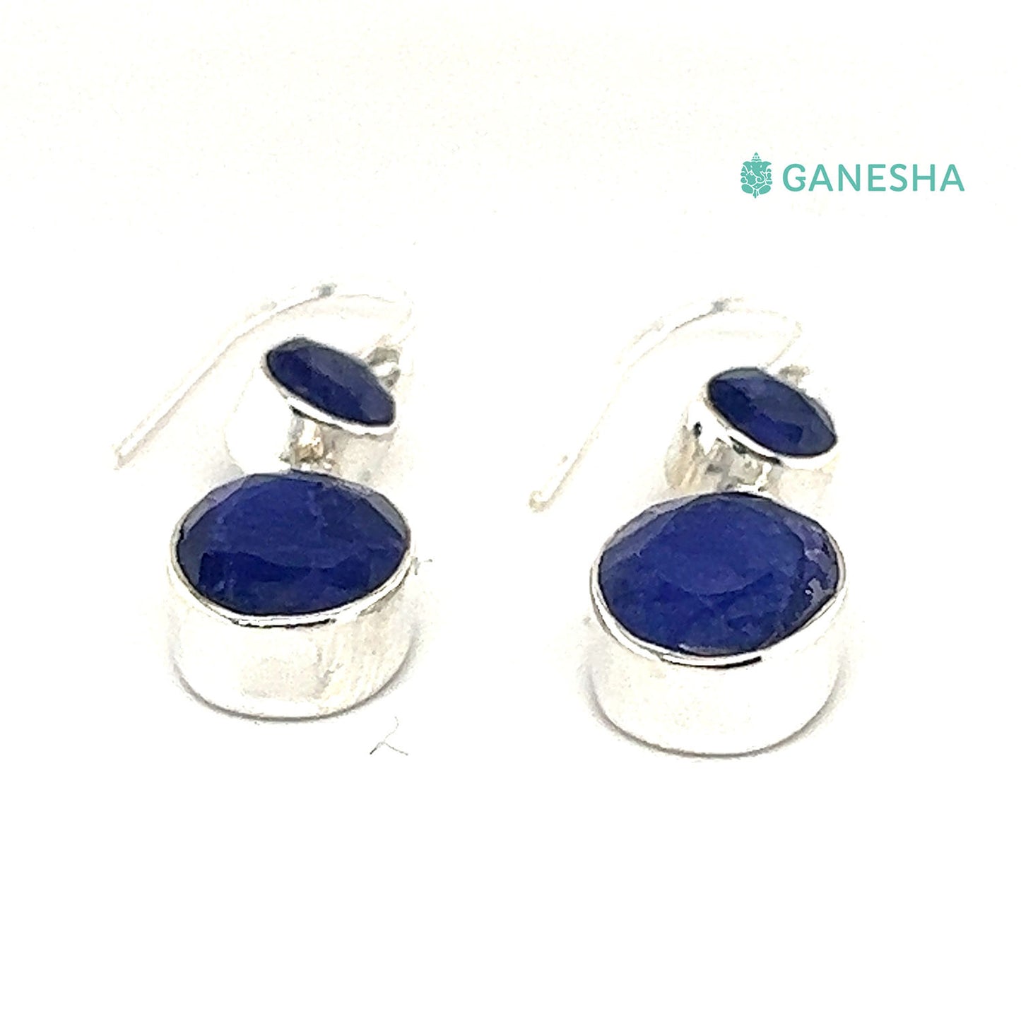 Ganesha Handicrafts, Blue Sapphire Double-Drop Earrings - Sterling Silver (925), Blue Sapphire Double-Drop Earrings, Double-Drop Earrings, 925-Sterling Silver Drop Earrings, 925-Blue Sterling Silver Earrings, Womens Fashion Earrings.