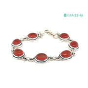 Ganesha Handicrafts Carnelian Bracelet (925) Sterling Silver, Bracelet, Sterling Silver, Carnelian Bracelet, Bracelet (925), Silver Bracelet