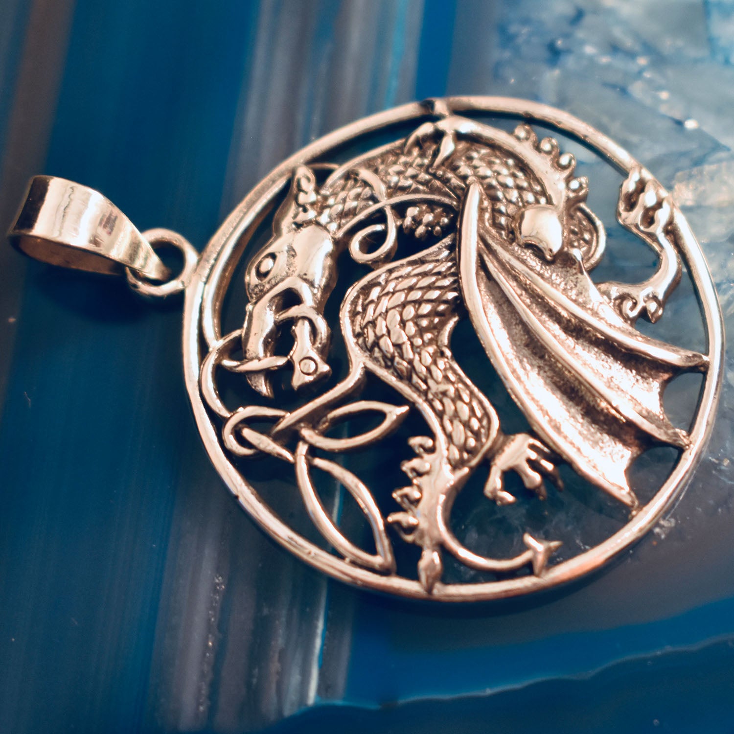 Ganesha Handicrafts, Celtic Dragon Pendant, Buy Silver Celtic Dragon Online, Trending Pendant, New Modern Celtic Pendant, Dragon Pendant. 