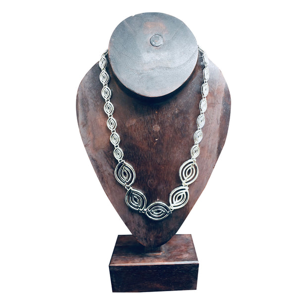 Ganesha Handicrafts Chunky Silver Eye Necklace, Necklace, Eye Necklace, Silver Necklace, Chunky Necklace, White Necklace