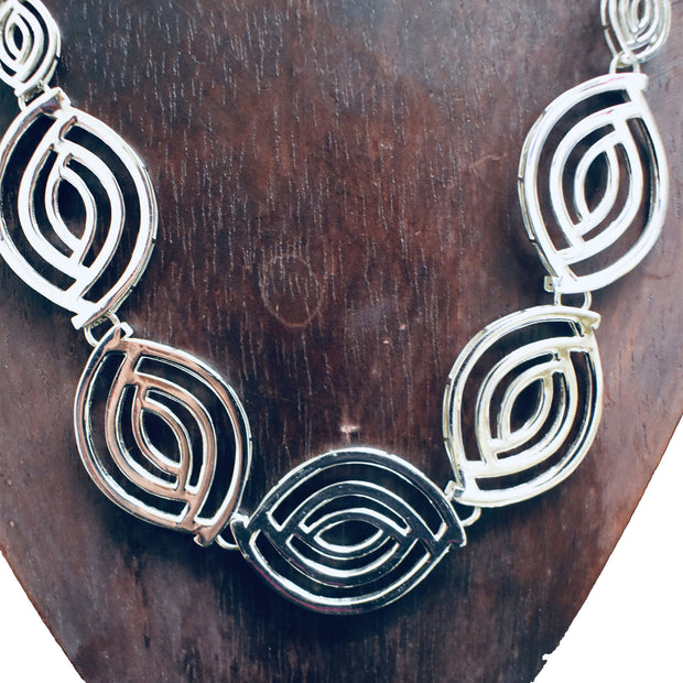 Ganesha Handicrafts Chunky Silver Eye Necklace, Necklace, Eye Necklace, Silver Necklace, Chunky Necklace, White Necklace