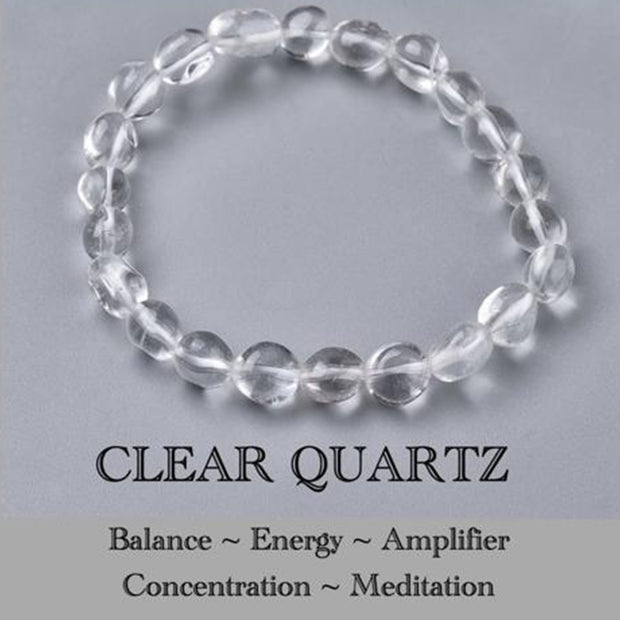 Ganesha Handicrafts Clear Quartz Bracelet, Bracelet, Mens Bracelet, Womens Bracelet, White Bracelet