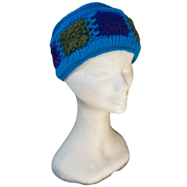 Ganesha Handicrafts Cosy Knitted Headband, Headband, Knitted Headband, Cosy Headband, Cosy Knitted, BLue Headband, Trending Haedband, Modern Headband, Flower Design Headband