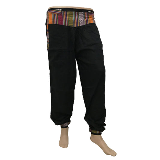 Ganesha Handicrafts, Cuffed Solid Colour Trousers, Colour Trousers, Trending Cuffed Colour Trousers, Black Colour Trousers.