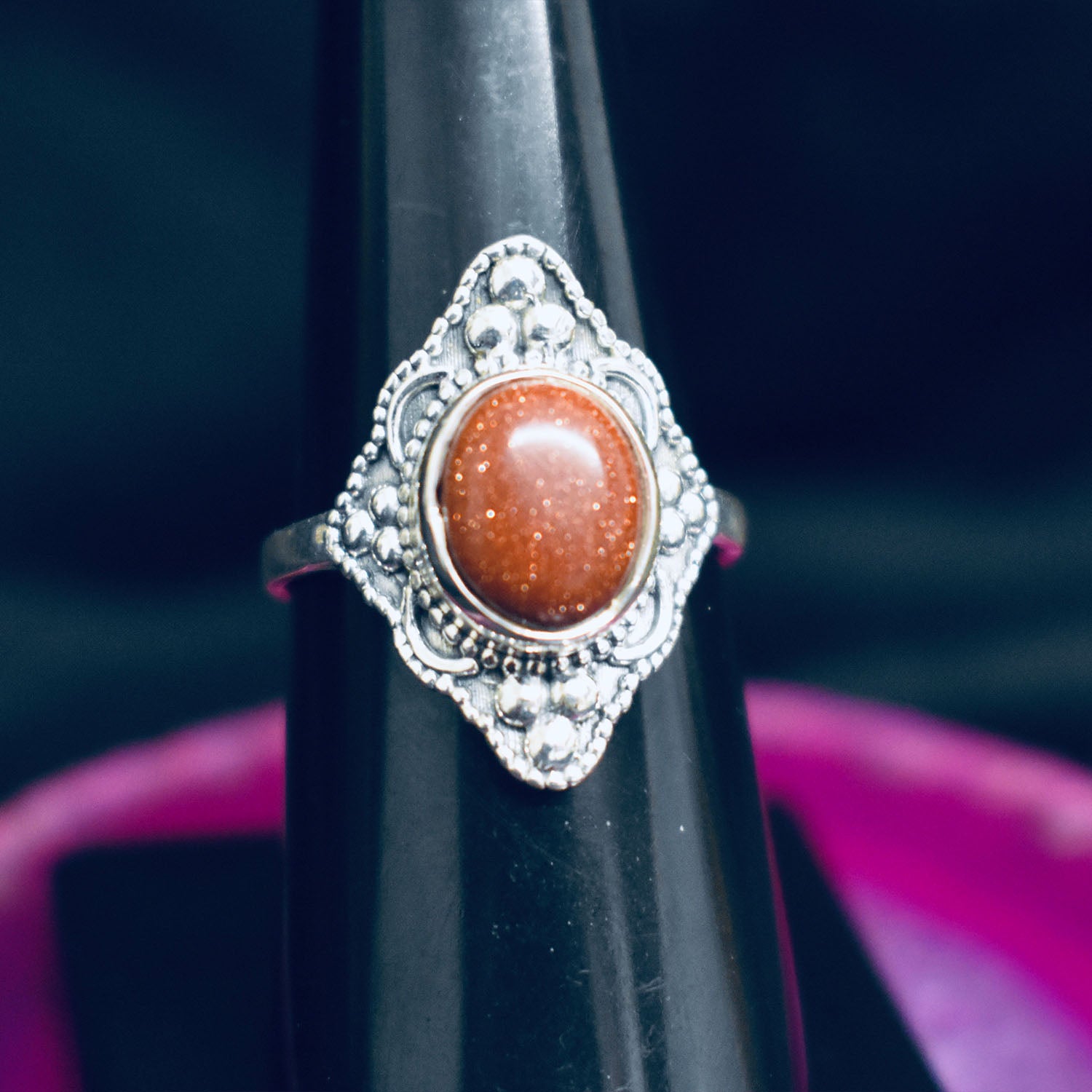 Ganesha Handicrafts, Detailed Goldstone Ring, Goldstone Ring, Womens Trending Ring, New Model Ring, Modern Ring For Women's. 