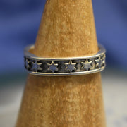 Ganesha Handicrafts, Detailed Star band Ring, Detailed Star Band Ring (925) Sterling Silver, 925-Sterling Silver Star Model Band Ring,  Star Model Band Ring, Star Ring, Womens new Model Ring,  New Modern Womens Ring. 