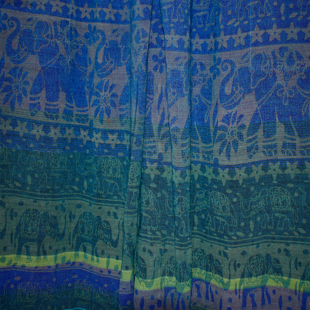 Ganesha Handicrafts, Elephant Straight Cuffed Harem, Elephant Cuffed Harem, Women's Trending Cuffed Harem, Blue colour Cuffed harem.