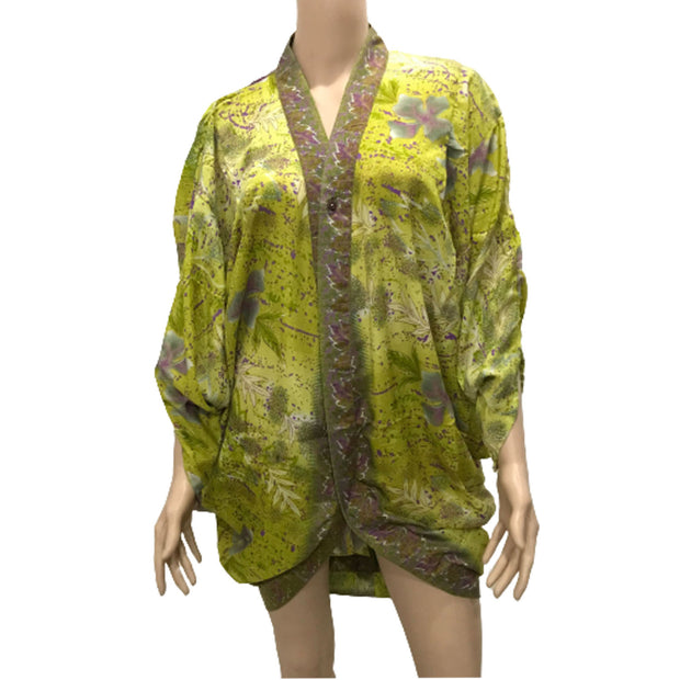 Ganesha Handicrafts Floral loose fit kimono , Double colour kimono , Modern kimono , Trending kimono , Floral kimono , Loose fit kimono