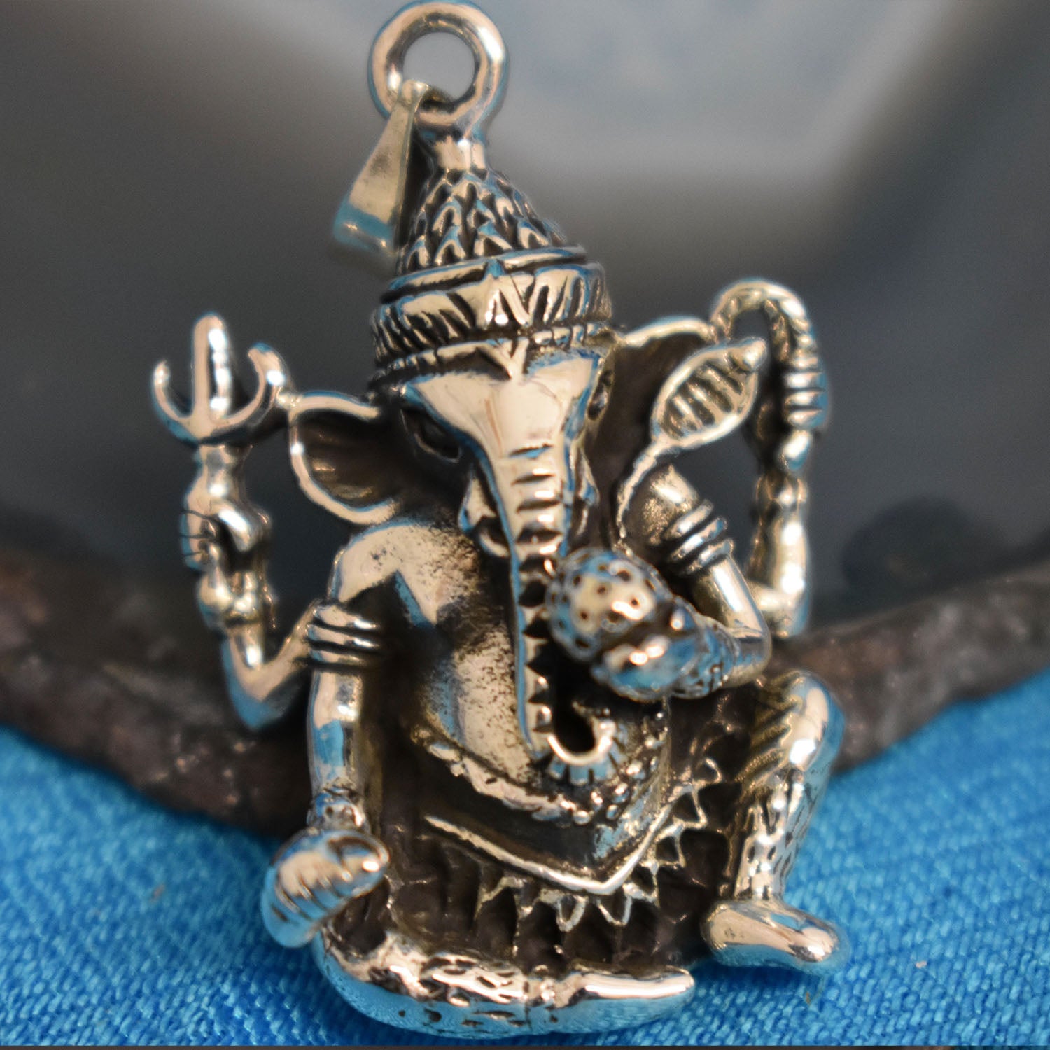 Ganesha Handicrafts, Ganesh Pendant Large (925) Sterling Silver, Ganesh Model Pendant, Ganesha Style Silver Pendant, Bisexual Pendant, New Trending Pendant, Ganesha Large Silver Pendant, God Model Silver Pendant. 