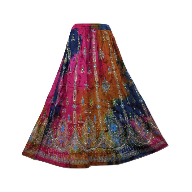Ganesha Handicrafts-Long Multi-tone skirt, Long Skirt, Tone Skirt, Long Tone, Long Red, Yellow, Pink and Rose, orange Colour Tone, Skirt, Tone, Womens Long Multi Tone Skirt, Fashion For women's Tone Skirt.