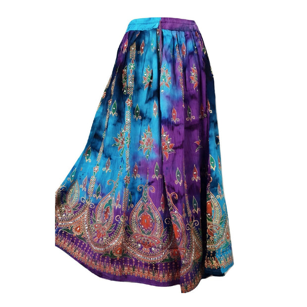 Ganesha Handicrafts-Long Multi-tone skirt, Long Skirt, Tone Skirt, Long Tone, Long Multi Colour Tone, Purple and Blue Women's Tone Skirt Long size, Skirt, Tone, Womens Long Multi Tone Skirt, Fashion For women's Tone Skirt.