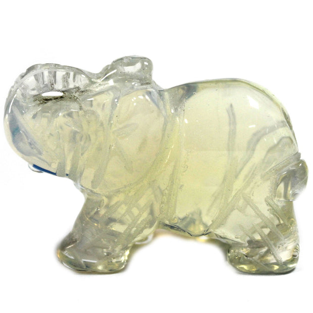 Ganesha Handicrafts Gemstone Elephant - Opalite, Elephant Doll, Yellow Elephant, Glass Elephant, Transparent Elephant