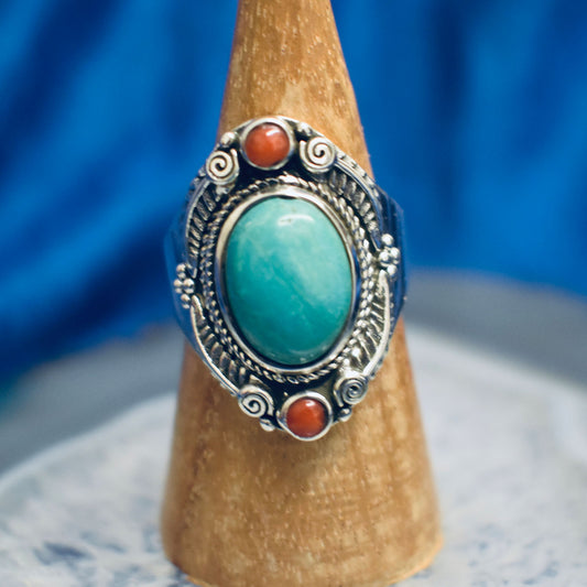 Ganesha Handicrafts, Genuine Turquoise Ring, Turquoise Ring, Womens Trending Ring, New Model Ring, Womens Stylish Ring. 