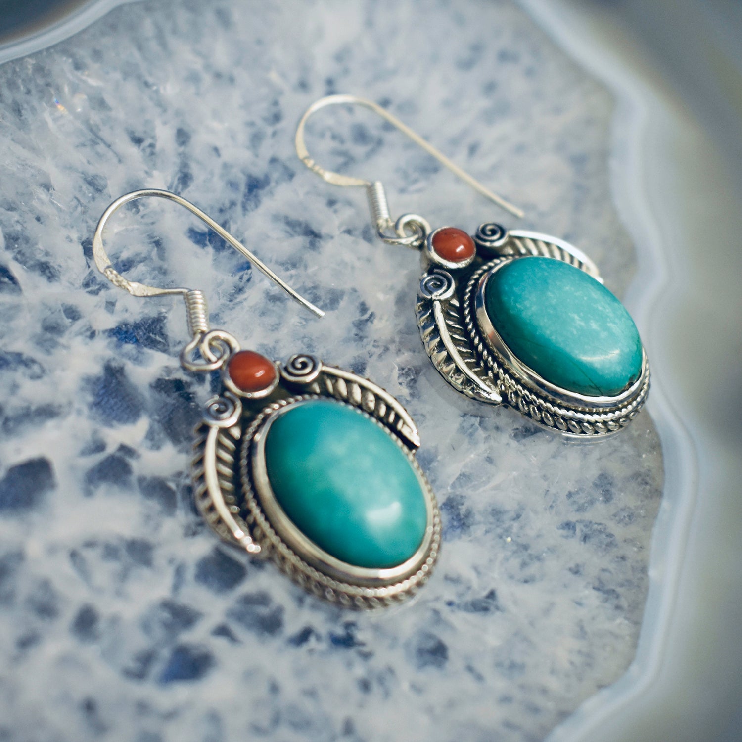 Ganesha Handicrafts, Genuine Turquoise Earrings, Turquoise Earrings, Women's Trending Earrings, New Model Women's Earrings, Women's Modern Earring Collections, Fashion Earring for Women's. 