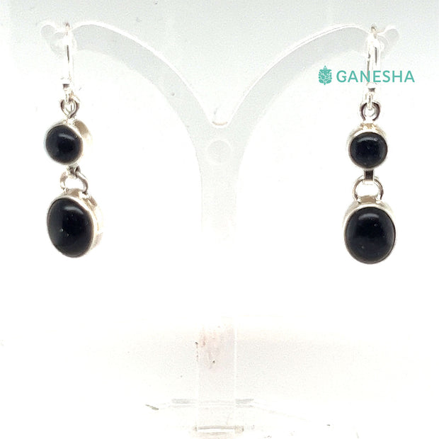 Ganesha Handicrafts Goldstone Double-Drop Earrings - Sterling Silver (925), Goldstone Earrings, Double drop earrings, Sterling silver earrings, Trending Long Earrings