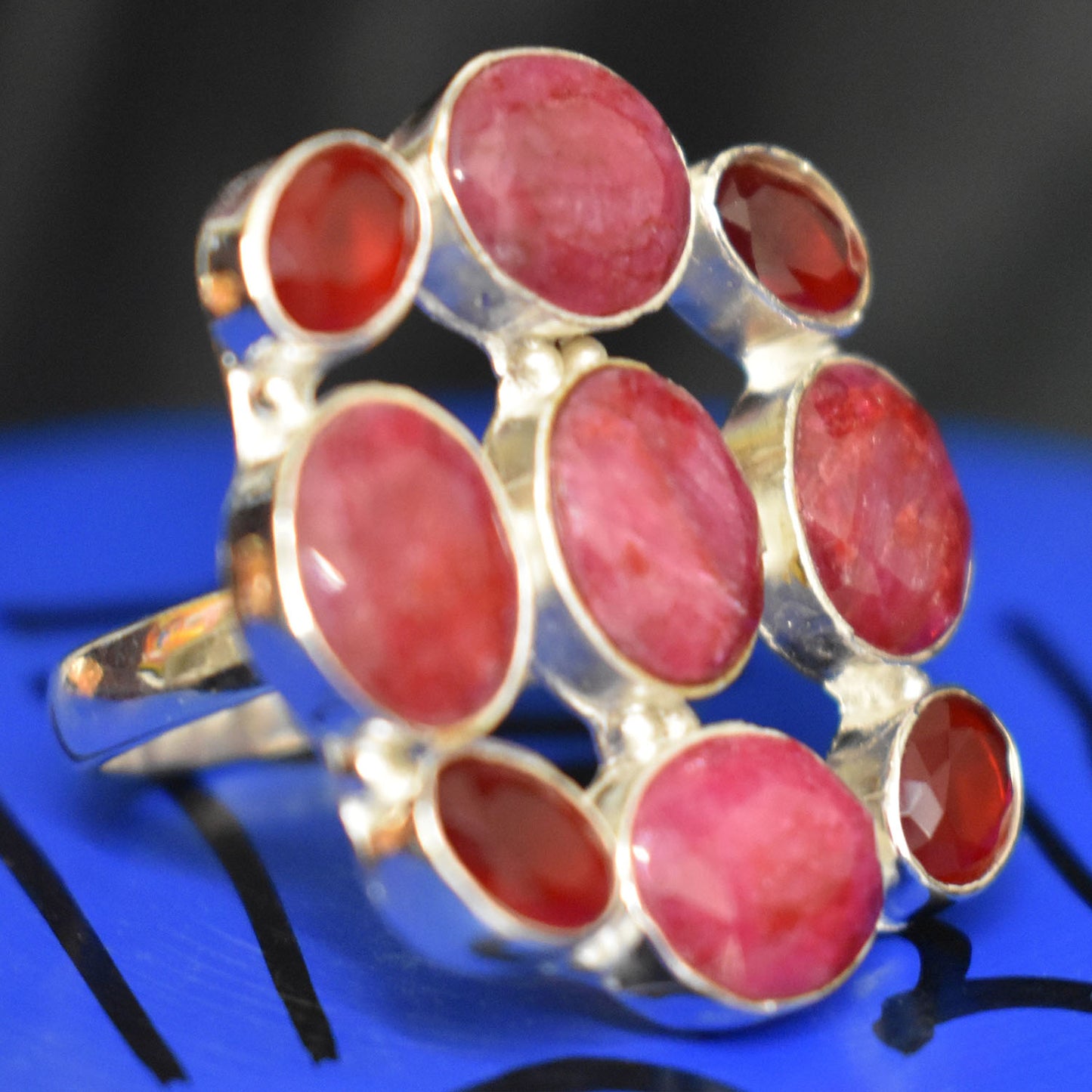 Ganesha Handicraft, Handcrafted Rough Ruby Ring, Ruby Rough Ring, Ruby Ring, Women's trending Ring, New Model Womens Ring, Women's new Modern Ring.  